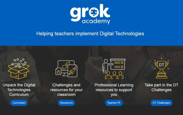 Screenshot of Grok Academy