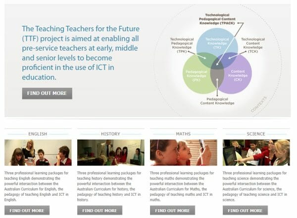 Screenshot of Teaching Teachers for the Future