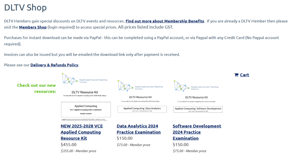 Screenshot of DLTV's shop