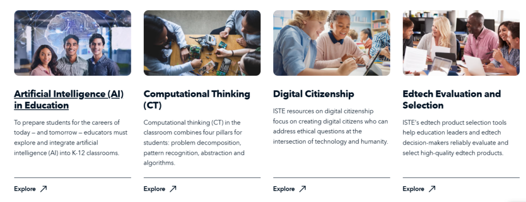Screenshot of the ISTE Initiatives